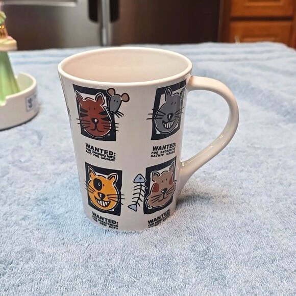 MUG SH0TS / CAT Humorous Cat Mug with Cartoon Designs BY RIVERIA/VAN BEERS - Picture 1 of 10